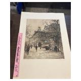 Vienna, Opera House etching Signed by Eidenberger