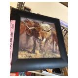 Framed picture of a bull