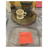 Princess casserole glasses, Rosewood pottery, etc