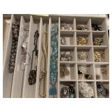 Earrings and necklaces