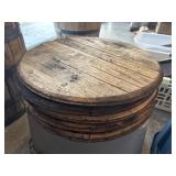 Five white oak bourbon barrel heads need glued