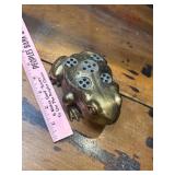 Brass flower frog marked  Japan