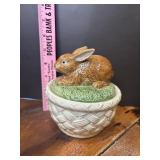 Fits and Floyd bunny, covered dish
