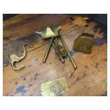 Brass Asian windchimes, brass elephant, hook,