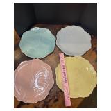 Vtg pastel leaf fantasy lunch plates