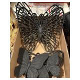 Five black butterflies