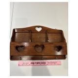 Wooden letter holder with hearts