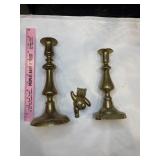Brass candlestick holders and Bear hook