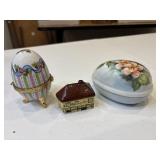 Egg, trinket box, individual salt, porcelain egg