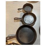 3 cast iron skillets. 5", 6.5ï¿½, 8ï¿½