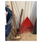 For garden tools rake, hoe, axe