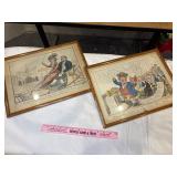 Vtg English framed prints