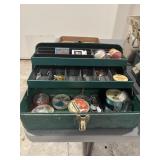 Metal fishing tacklebox with contents