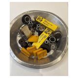 Box lot- cub cadet keys, vacuum tubes, etc