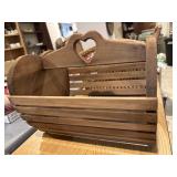 Wooden heart basket