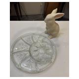 Rabbit and egg plate
