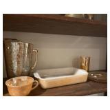 Carnival glass, Fire King dish, etc