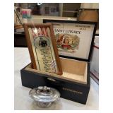 Box, vintage sign, vintage lighter
