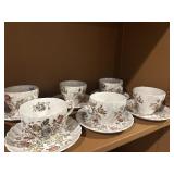 English cups and saucers