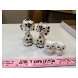 Vtg owl and puppy salt and pepper shakers