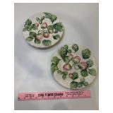 Vtg italy strawberry Majolica plates