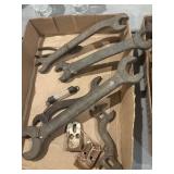 Vintage wrenches, etc.