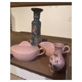 Vintage porcelain, candlestick, vase, cream /sugar