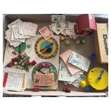 Vintage board game pieces