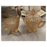 Jeanette glass Iris herringbone cream/sugar