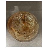 Jeanette glass Iris herringbone butter dish