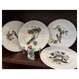 Alfread Meakin ironstone bird dishes and figurine