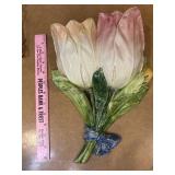 Majolica ? Tulip wall pocket. Stunning!!