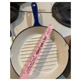 Blue cast-iron skillet/griddle Rachael Ray