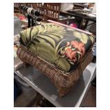 Vintage wicker footstool