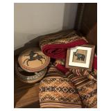 Aztec blankwt, bowl w/lid etc