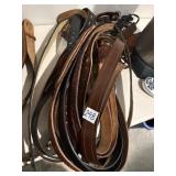 Large lot, leather belts, various sizes