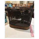 Metal elephant trash can