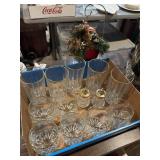 Glasses with gold rims, etc