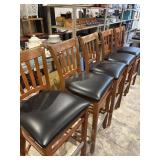 5 wooden barstools