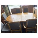 Light oak dining room table and buffet