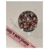 Art glass paperweight with GW marking