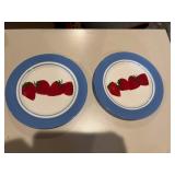 2 strawberry plates