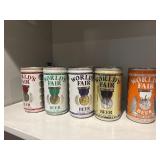 Unopened worldï¿½s fair beer nine cans