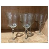 Etched wine glasses