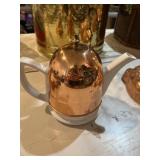 Copper and porcelain teapot