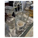 Tray, decanters, etc.