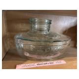 Large vtg glass boat ship cookie jar