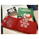 Vtg Christmas recors, Pandora ornament, tree skirt