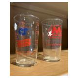 Vtg advertising measuring glasses. Marathon, etc