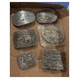 Vtg Hesston rodeo belt buckles